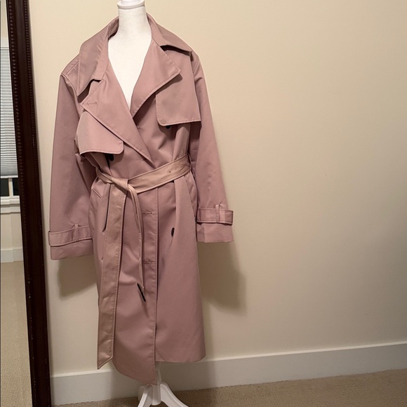 H&M Tan Trench Coat Classic Double-Breasted - Picture 7 of 7